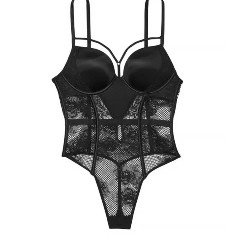 Victoria's Secret Bombshell Fishnet Floral Teddy